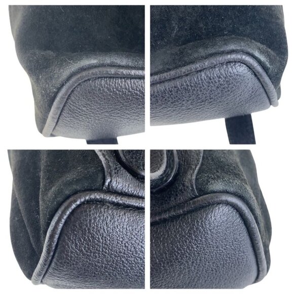 Gucci Vintage Bamboo Black Gold Hardware Suede 003 2852 0030 0 Backpack Daypack main image 7